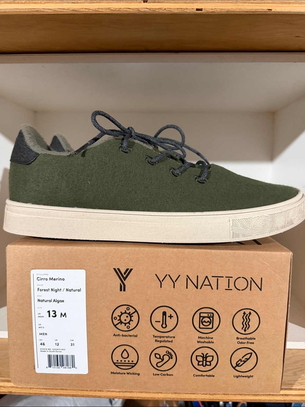Men’s Cirro Merino Forest Night Low-Top Sneaker